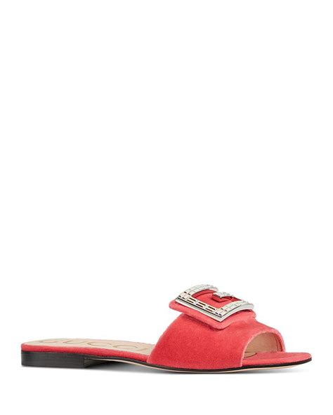 gucci madelyn shoes|Gucci Women's Madelyn Velvet Slide Sandals with Crystal G .